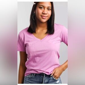 White Crow Lavender V-Neck Tee